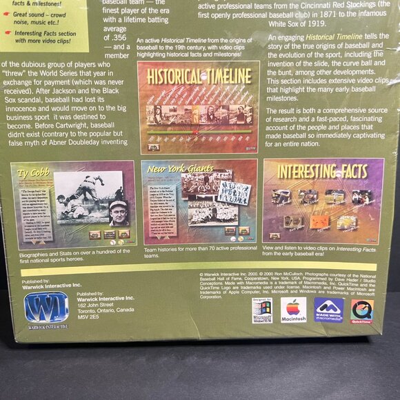Vintage 2000 The Warwick History of Early Baseball PC Multimedia Encyclopedia - Picture 7 of 7